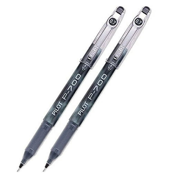 Pilot P-700 Rollerball Stick Gel Pen, Black Ink, Fine 0.7 mm, (PIL38610) 2 Pack