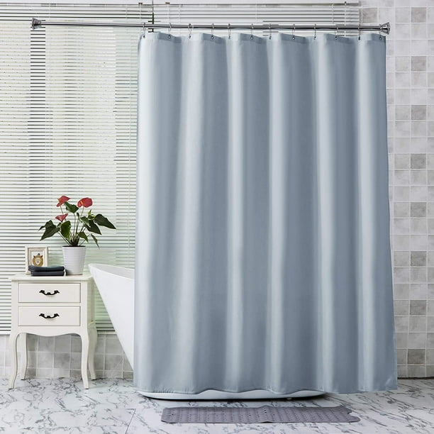 Extra Long Fabric Shower Curtain Liner Light Gray Polyester Bathroom Heavy Duty Curtains Water Proof Hotel Quality 72 X 84 Inches Com Extra Long Fabric Shower Curtain Liner, Extra Wide Cloth Shower Curtain Liner