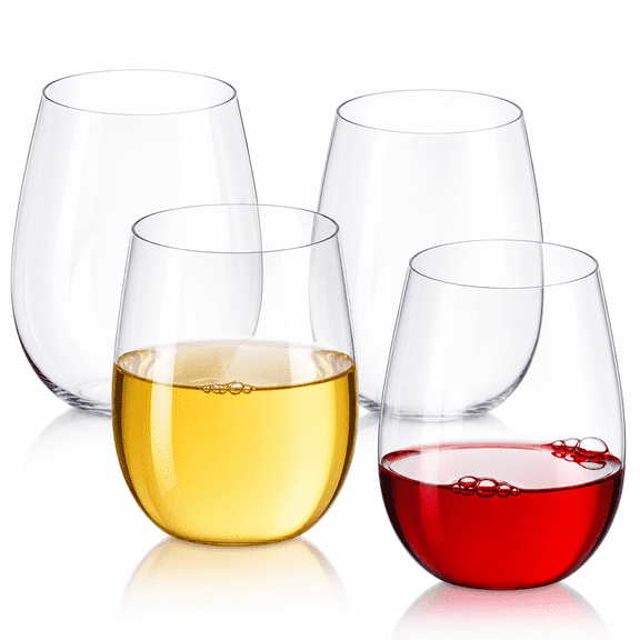 FURMORA Food Grade Plastic Red Wine Glass 480ML,Stemless Wine Glasses,Plastic Wine Glass Outdoor Unbreakable Dishwasher-Safe,Red Wine Glasses for Home,Party