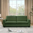 thumbnail image 6 of IDEALHOUSE Dark Green Sofa Bed, Modern Striped Corduroy, Plush Deep Seat, Oversized Loveseat Couch, Soft, Sturdy, Easy Assembly, 6 of 7
