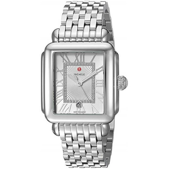 Michele MWW06T000141 Deco Madison Diamond Ladies Watch with Silver Dial