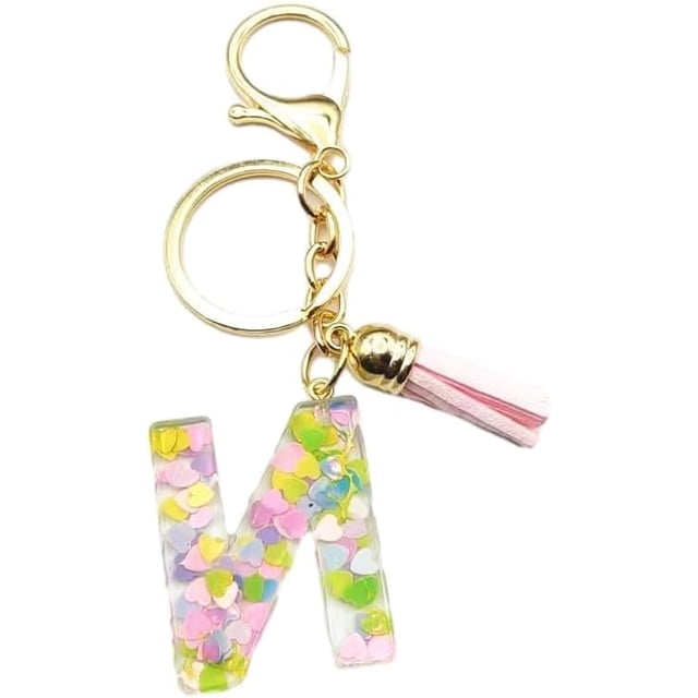 Letter Keychain,26 Letters A-Z Decorative Letter Keychain,Name Keychain for Women Girls Men Teenager Gift