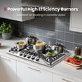 thumbnail image 5 of Gasland Chef 30" 5 Burners Gas Cooktop with Reversible Cast Iron Grill/Griddle, NG/LPG Convertible, 5 of 9