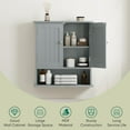 thumbnail image 4 of Grey Bathroom Cabinet Wall Mounted, Small Bathroom Medicine Cabinet with 2 Door Adjustable Shelves, Bathroom Wall Cabinet Over Toilet for Laundry Room Kitchen, 4 of 19