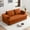 Orange, variant on 79.5" Convertible Sofa Bed, Folding Floor Couch, Corduroy Couch Bed, Boneless Sofa for Living Room Bedroom, Black