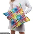 thumbnail image 4 of Ambesonne Checkered Fabric by the Yard Upholstery, Rainbow Squares Art, 5 Yards, Multicolor, 4 of 4