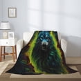 thumbnail image 2 of Disketp Fluorescent Wolf Cozy Flannel Fleece Throw Blanket: Has a velvety texture for All Seasons - Perfect for Women, Men, & Kids"50"x40", 2 of 6