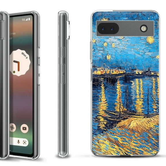 Slim-Fit Gel TPU Phone Case for Google Pixel 6a, by OneToughShield ® - Starry Night Rhone
