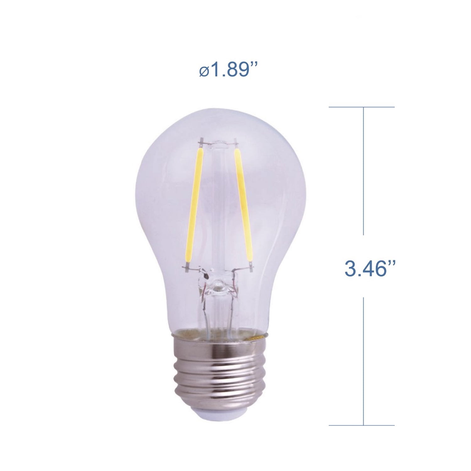 Great Value LED Ceiling Fan Bulb, 4.5-Watt (40W Eqv.) A15 Shape E26 Base Soft White, 2 Pack