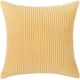 thumbnail image 1 of Granjero Gordo Funda de almohada cuadrada decorativa de pana a rayas, funda de cojín suave, funda de almohada, 16 x 16 pulgadas, grosor dorado, 1 of 3