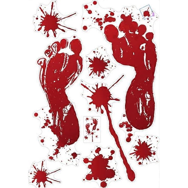 halloween wall stickers handprint wall stickers interior decals bedroom decoration (sole of the foot, 10 * 14 inches)