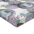 thumbnail image 2 of Ambesonne Music Emoji Fitted Sheet, DJ Funny Face Trippy, Twin XL Size, Champagne Lilac and Grey, 2 of 3