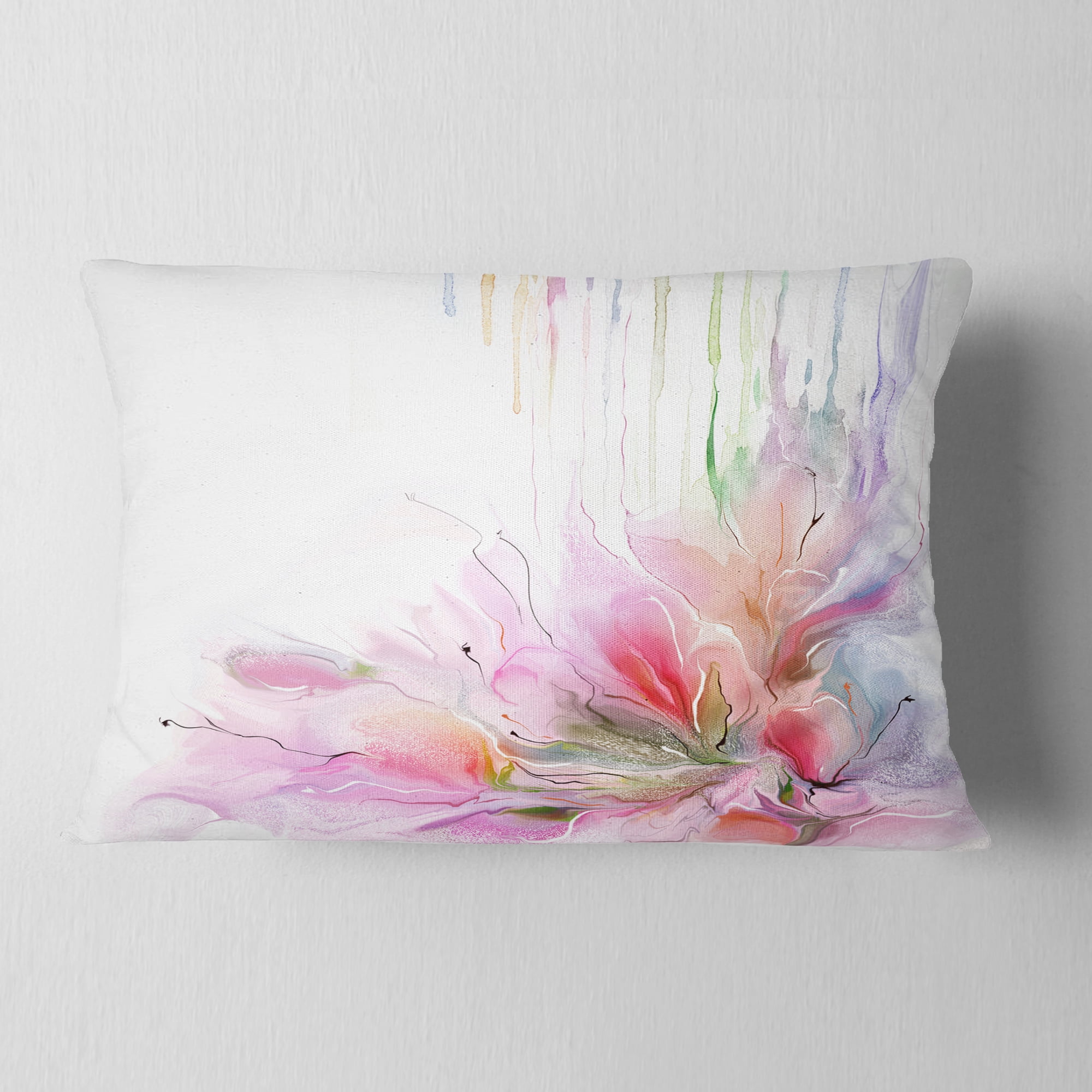 Designart Floral Composition - Floral Throw Pillow - 12x20