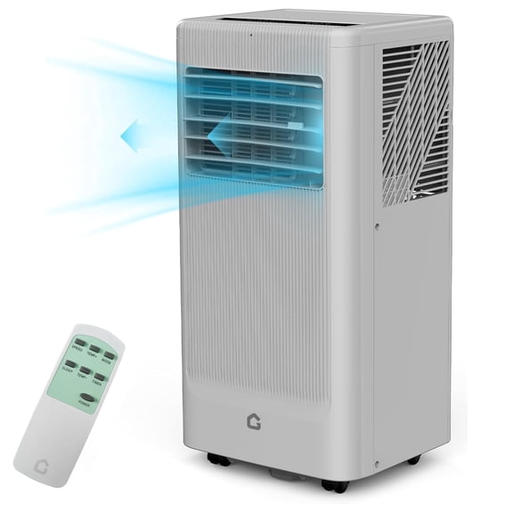 Garvee 10000 BTU Window Air Conditioner, Small AC Unit with Cool/Fan/Dehumidifier for Rooms up to 450 Sq.ft, Gray