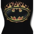 thumbnail image 3 of Batman Bat Flames Shield S/S Junior Women's T-Shirt Sheer Black, 3 of 3