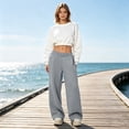 thumbnail image 2 of Evdexr Wide Leg Sweatpants Womens with Pockets Elastic Waist Baggy Trousers Fall Winter Palazzo Casual Pants Lightweight High Waisted Solid Color Joggers 2XL, 2 of 6