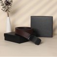 thumbnail image 3 of FALAN MULE Mens Ratchet Belt,Leather Adjustable Slide Belt For Gift Mens Dress Casual 1 3/8",Size Adjustable,Elegant Gift Box, 3 of 8