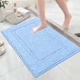 thumbnail image 1 of Alfombra de baño SHACOS de microfibra supersuave, 40 x 60 cm, color azul claro, 1 of 9