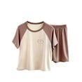 thumbnail image 2 of Amidoa Girls 2 Piece Outfits Summer Clothes Short Sleeve Cute T-Shirt and Casual Shorts Kids Clothing Sets,Khaki Size 2T, 2 of 6