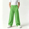 thumbnail image 5 of Nugftut Girls Sweatpants Elastic Waist Loose Wide Leg Pants with Pockets Sizes 9-10, 5 of 9