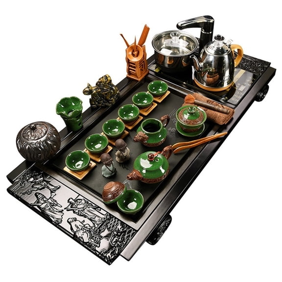 Kung Fu teservis Tea Tray Household,Tea Sets Chinese Kung Fu,Tea Set Tray Drainage Water Storage Tea Table,Fully Automatic Tea Set, Tea Set For Gift Teapot Tea Set For Adults