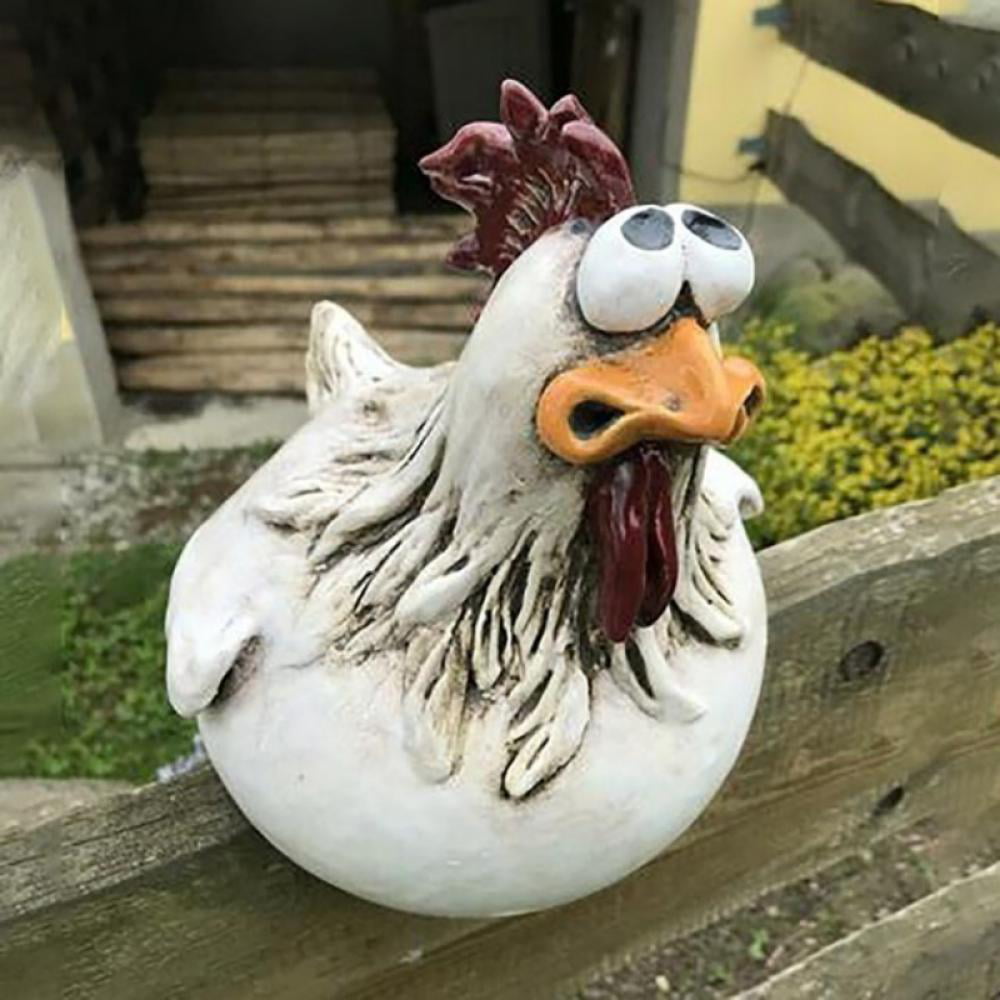 Resin Garden Rooster Statue Hand-Painted Home Furnishing Handcrafts Decor 
