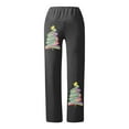 thumbnail image 4 of Letdown Christmas Clothes Women's Comfy Pajama Pants Casual Drawstring Stretch Wide Leg Palazzo Lounge Pants (A-Black, XL), 4 of 5