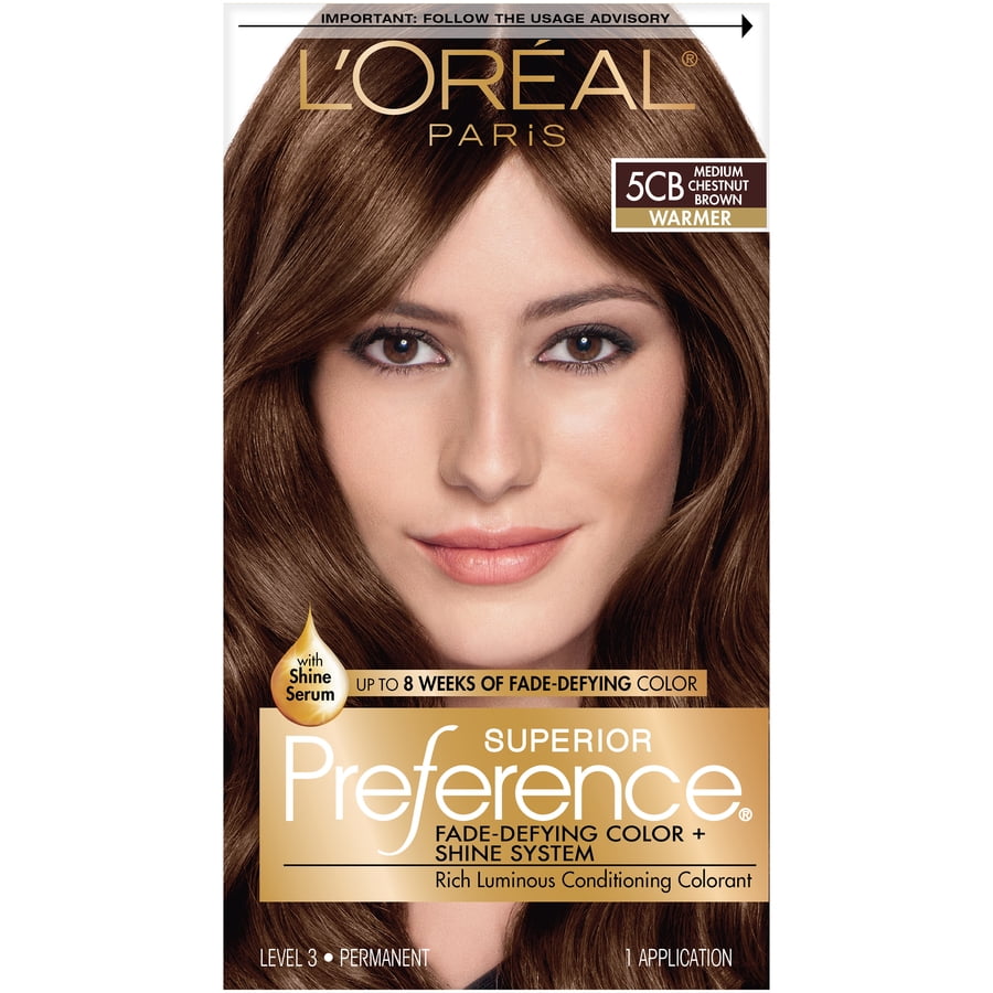 L'Oreal Paris Superior Preference 5CB Medium Chestnut Brown Warmer Hair  Color, 1 Application - Walmart.com