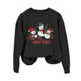 thumbnail image 4 of Fiaer Snowman Womens Sweatshirts Christmas Crew Neck Long Sleeve Pullover Plus Size Baggy Fashion Cozy Holiday Tops Black L, 4 of 4