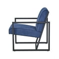 thumbnail image 4 of Modern Accent Chair, Steel Armchair Lounge Living Room Chair, Single Sofa Comfy Reading Armchair for Dining Bedroom Living Room, Upholstered Cozy Side Sofa Chair Relaxing Seating, Blue-Velvet, 4 of 7