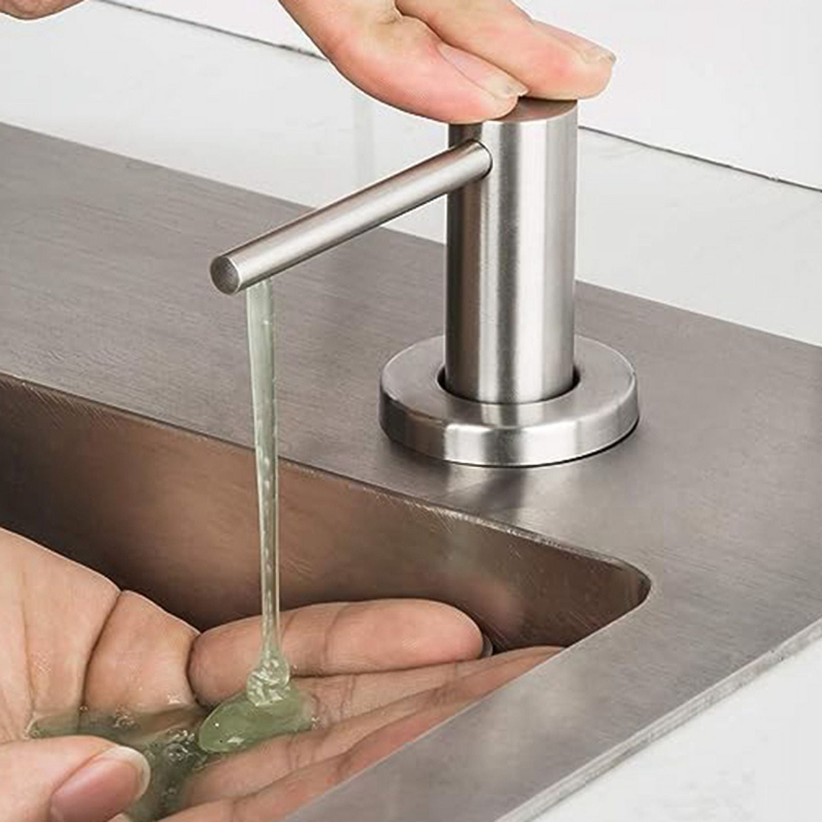 SAMODRA Soap/Lotion Dispenser for Kitchen Sink, Brass Pump Brushed Nickel  Finish Built in Design with 39” Extension Tube Directly to Soap Bottle, No  More Messy Refills(No Bottle) by SAMODRA - Shop Online
