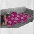 thumbnail image 6 of Hot Pink Soft Flannel Fleece Throw Blanket, Vintage Pale Pink Roses on White Dotted Hot Pink Background Love, Cozy Plush for Indoor and Outdoor Use, 60" x 80", Hot Pink Pale Pink White, by Ambesonne, 6 of 6