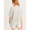 thumbnail image 6 of Joyspun Women's French Terry Short Sleeve Top and Shorts Set, 2-Piece, Sizes XS-3X, 6 of 6