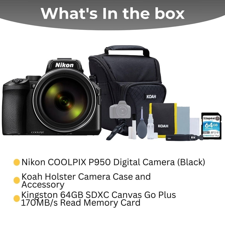Nikon COOLPIX P950 Digital Camera (Black) Bundle with Holster