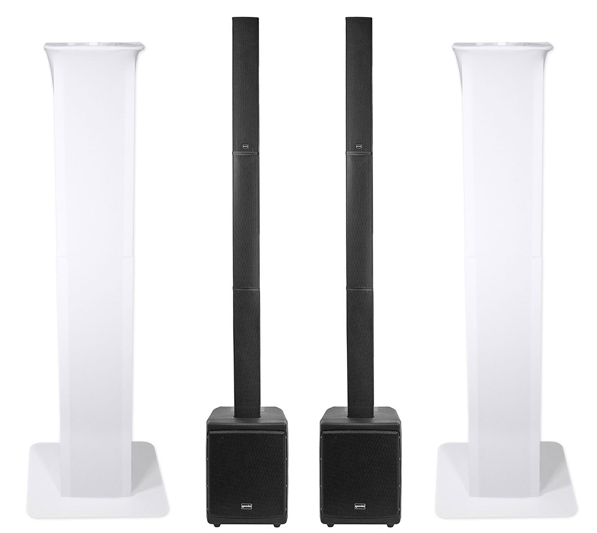 Gemini WRX843 Line Array Portable PA DJ Speakers with Subs and Totem