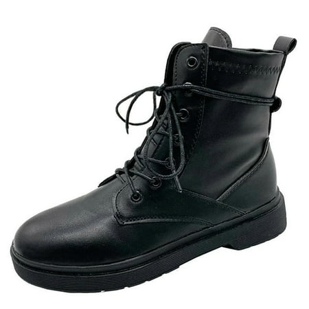

NECHOLOGY Women s Boots Size 12 Boots Toe Heels Womens Squared Shoes Up Solid Ladies Wedge Lace Womens Snow Boots Black 7.5