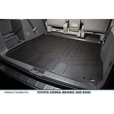 MAXLINER All Weather Custom Fit Cargo Trunk Liner Floor Mat Behind 2nd Row Black Compatible with 2011-2020 Toyota Sienna