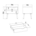thumbnail image 4 of Tvilum Diana 1 Drawer and 1 Shelf Bedroom Nightstand for Adults, Black Matte/Oak Structure, 4 of 7