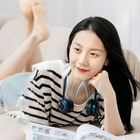 

RnemiTe-amo Portable Neck- Fan Hands Free Bladeless Fan 1800 MAh Battery Operated Wearable Personal Fan Leafless Rechargeable Headphone Design USB Powered Desk Fan