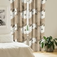 thumbnail image 2 of Ambesonne Garden Curtains, Dahlia Flowers Simplistic, Pair of 28"x95", Dark Sand Brown and White, 2 of 5
