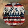 thumbnail image 2 of Men's Big & Tall Christmas Sweatshirt Half-Zip 3D Cartoon Graphic Sweatshirt Merry Christmas Pullover Xmas Holiday Party Tops, 2 of 3