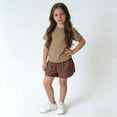 thumbnail image 4 of Jalioing Cotton Shorts Toddler Kids Summer Plain Elastic Waist Drawstring Shorts Little Boys Girls Loose Lounge Shorts, 4 of 8