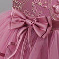 thumbnail image 6 of JAJAHO Flower Girl Dress For Wedding Tutu Tiered Dresses Floral Embroidered Sleeveless Mesh Layered Bow Maxi Ball Gown Birthday Formal Party Wear 4-14Y, 6 of 8