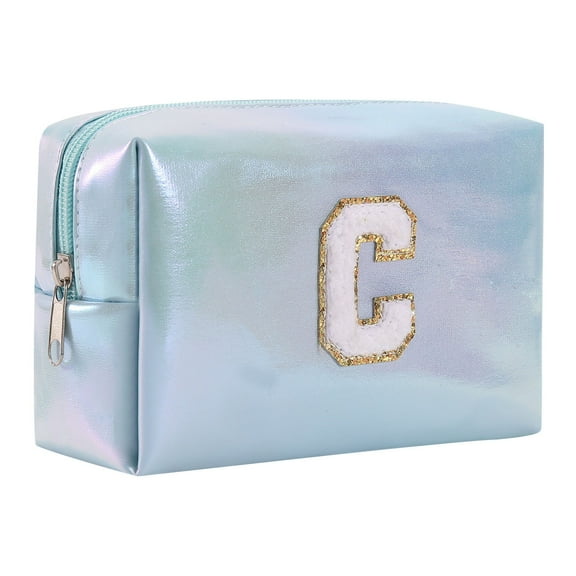 Large Capacity Embroidered Alphabet Cosmetic Bag Travel Toiletry Organizer Storage Clutch Handbag