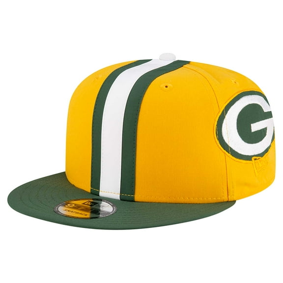 Men's New Era Gold Green Bay Packers Helmet 9FIFTY Snapback Hat