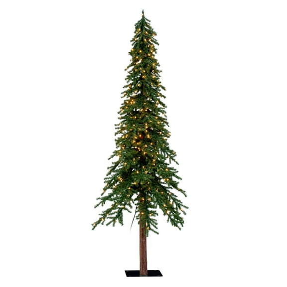 Vickerman 8' x 50" Natural Alpine Artificial Christmas Tree, Warm White LED Lights.
