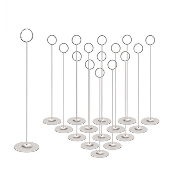 Soporte para números de mesa Urban Deco de acero, 16 unidades, 30 cm, color plateado mate