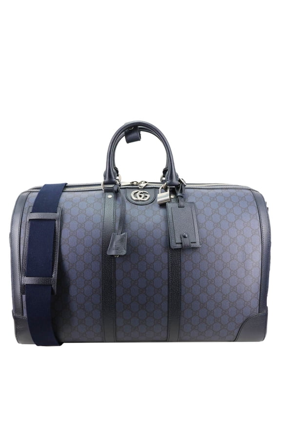 Pre-Owned Gucci GG Supreme Canvas Duffle Bag Navy Blue 724612