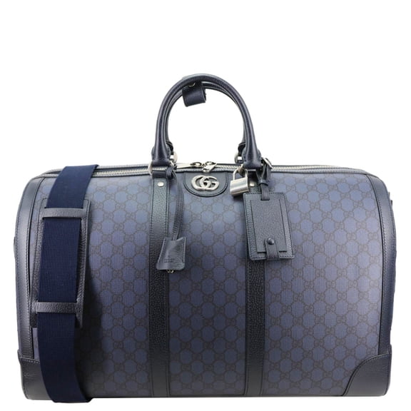 Pre-Owned Gucci GG Supreme Canvas Duffle Bag Navy Blue 724612