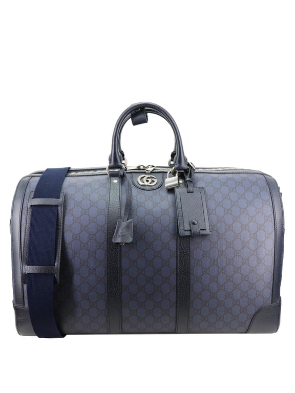 Pre-Owned Gucci GG Supreme Canvas Duffle Bag Navy Blue 724612